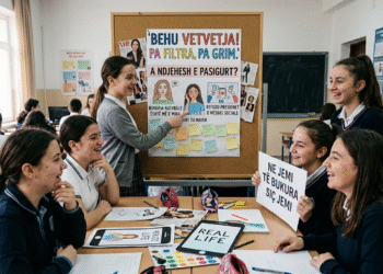 Në shkollë me grim e filtra, vajzat mes moshës dhe dukjes